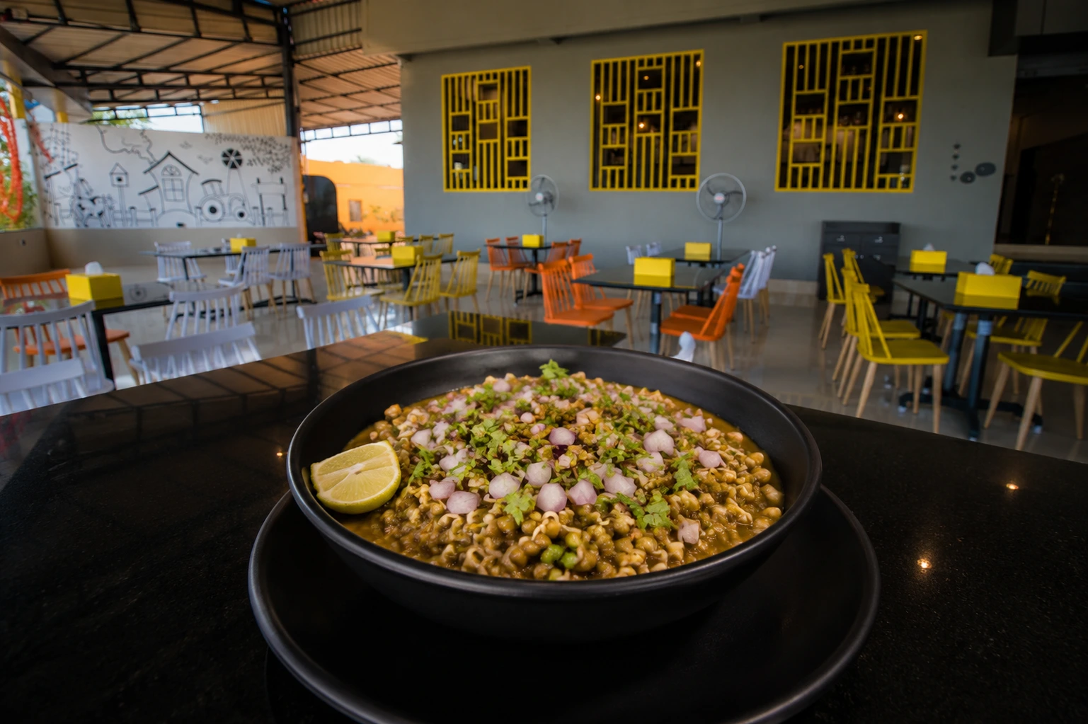 Matki Usal - Veg dish at The Farmer's Kitchen Shirwal